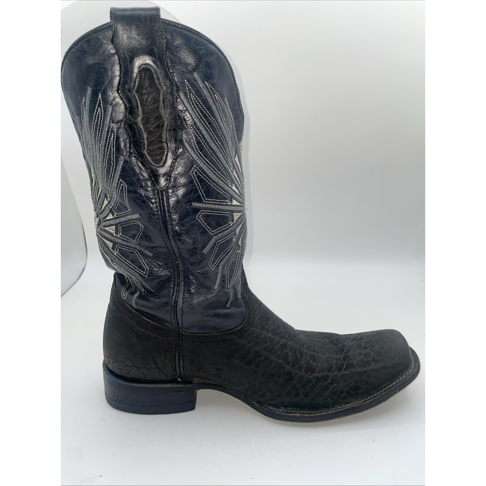 JW Jhonn Whaynee Black Bison Leather Boots US Size 9-9.5 Handmade Mexico Size 28 - Picture 4 of 9